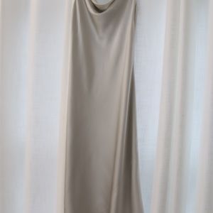 NEW Laundry by Shelli Segal Shimmering Silver silk slip dress womens sz 12 NWT.